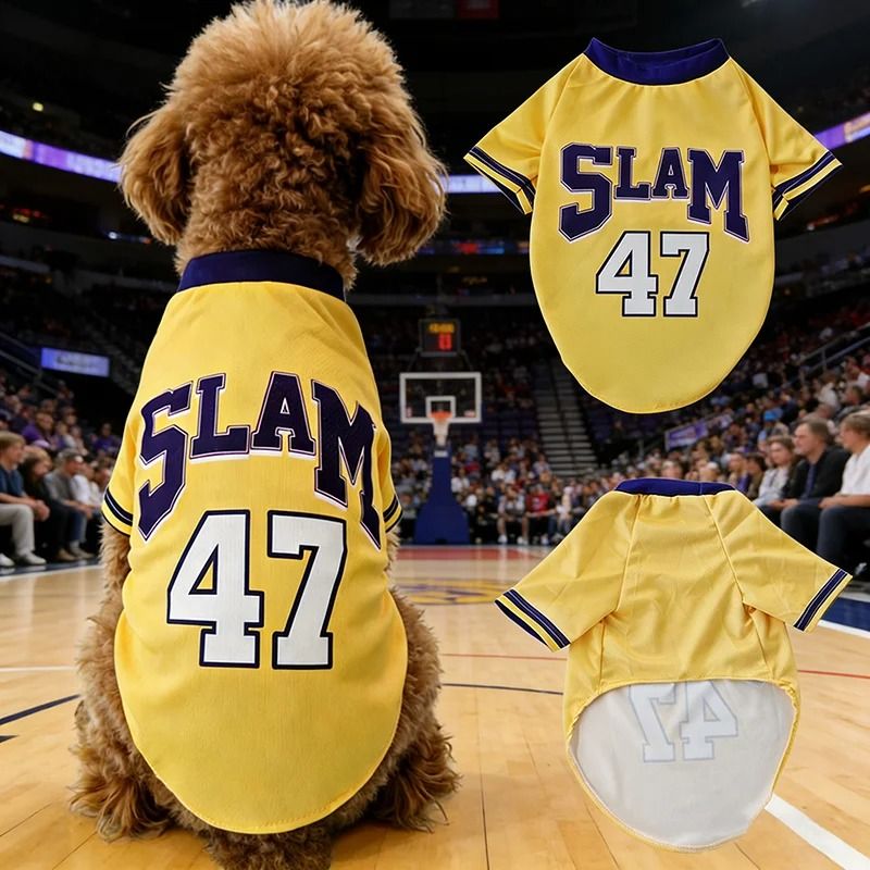 Slam 47 Breathable Dog Basketball Jersey Shirt 0