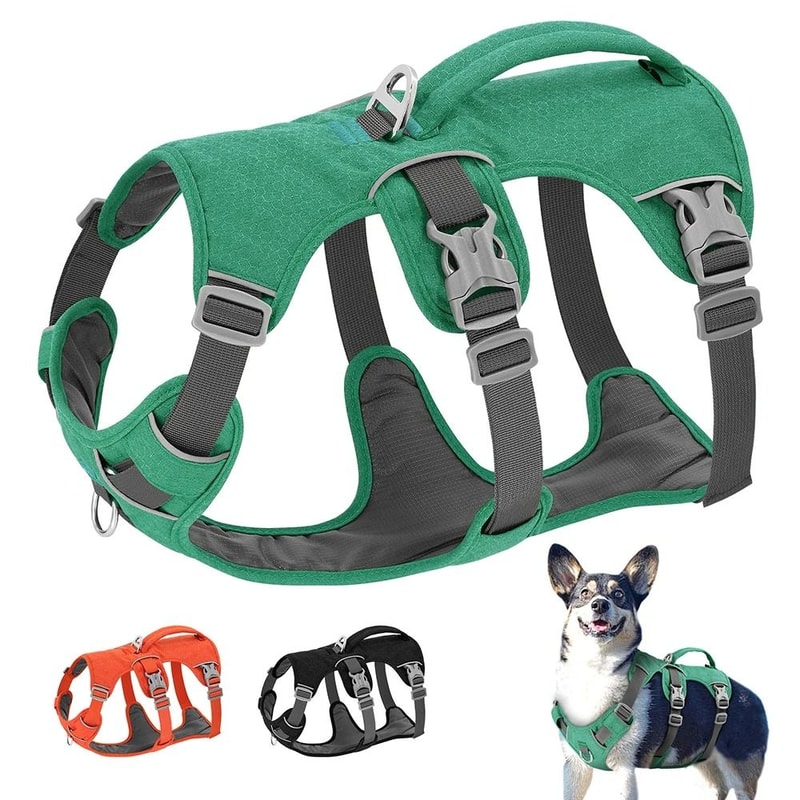 Escape Proof Reflective Nylon Dog Harness With Handle 0