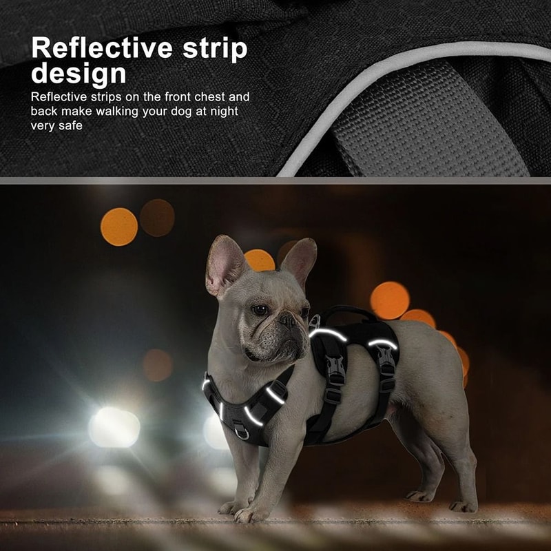 Escape Proof Reflective Nylon Dog Harness With Handle 6