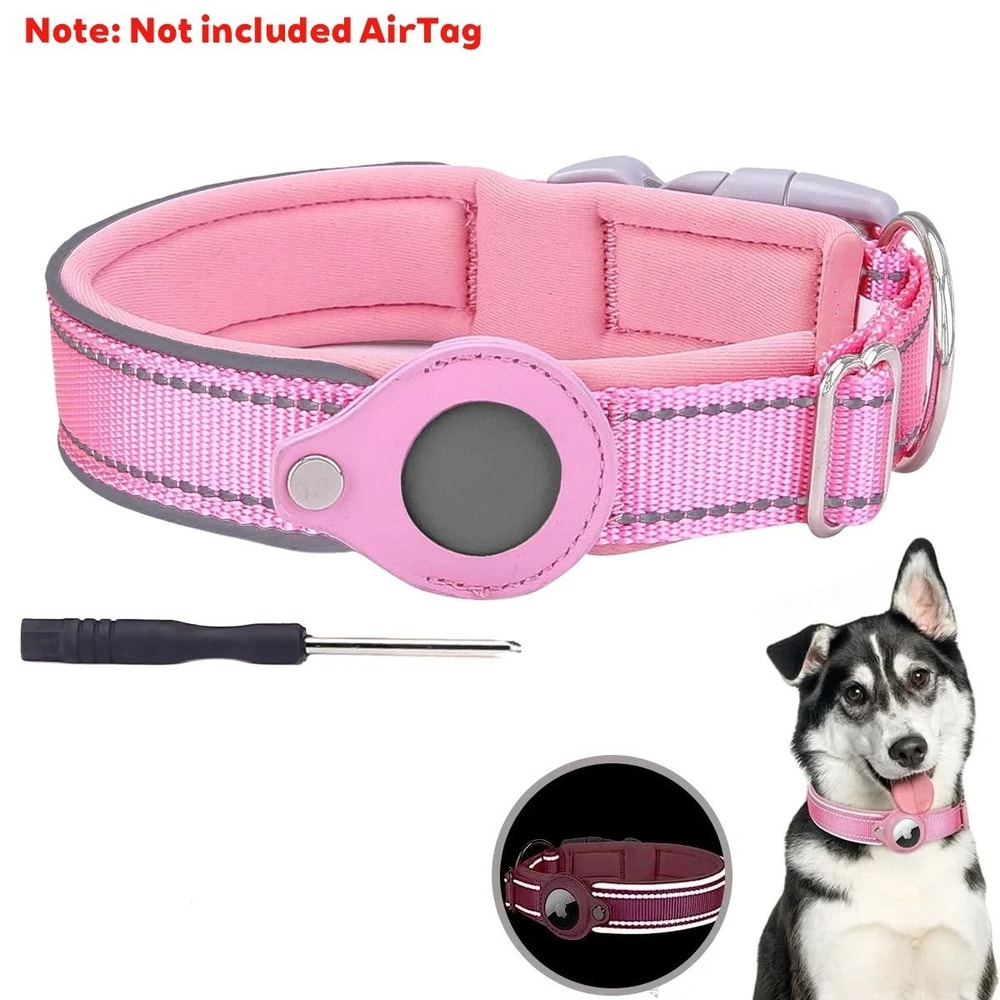 SafeTrack Reflective Airtag Dog Collar Waterproof Pet Tracking Collar 1
