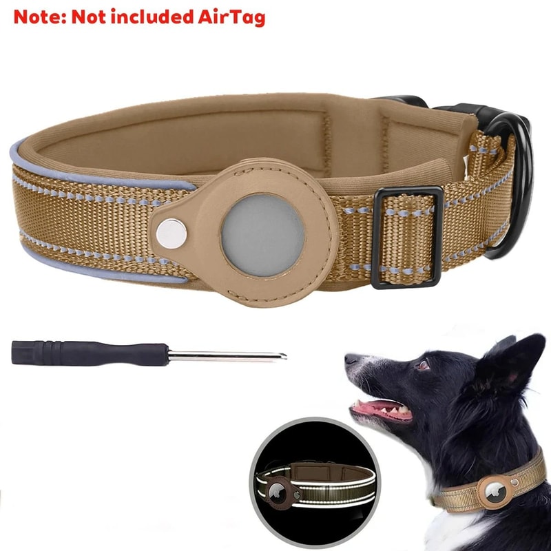 SafeTrack Reflective Airtag Dog Collar Waterproof Pet Tracking Collar 3
