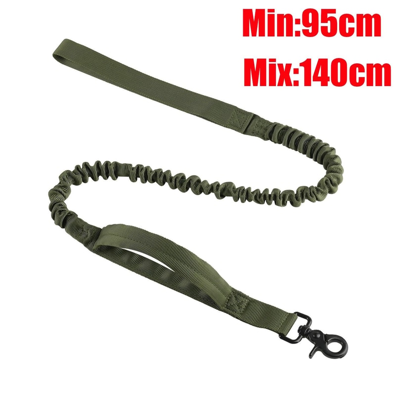 TrailGuard Reflective Tactical Dog Leash With Shock Absorbing Bungee And Car Seatbelt Clip 3
