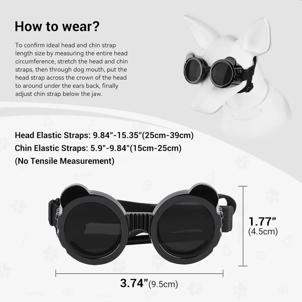AdventureShield Dog Goggles Waterproof Windproof Pet Sunglasses For Small Dogs 5