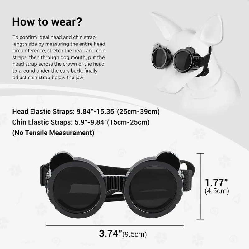 AdventureShield Dog Goggles Waterproof Windproof Pet Sunglasses For Small Dogs 5