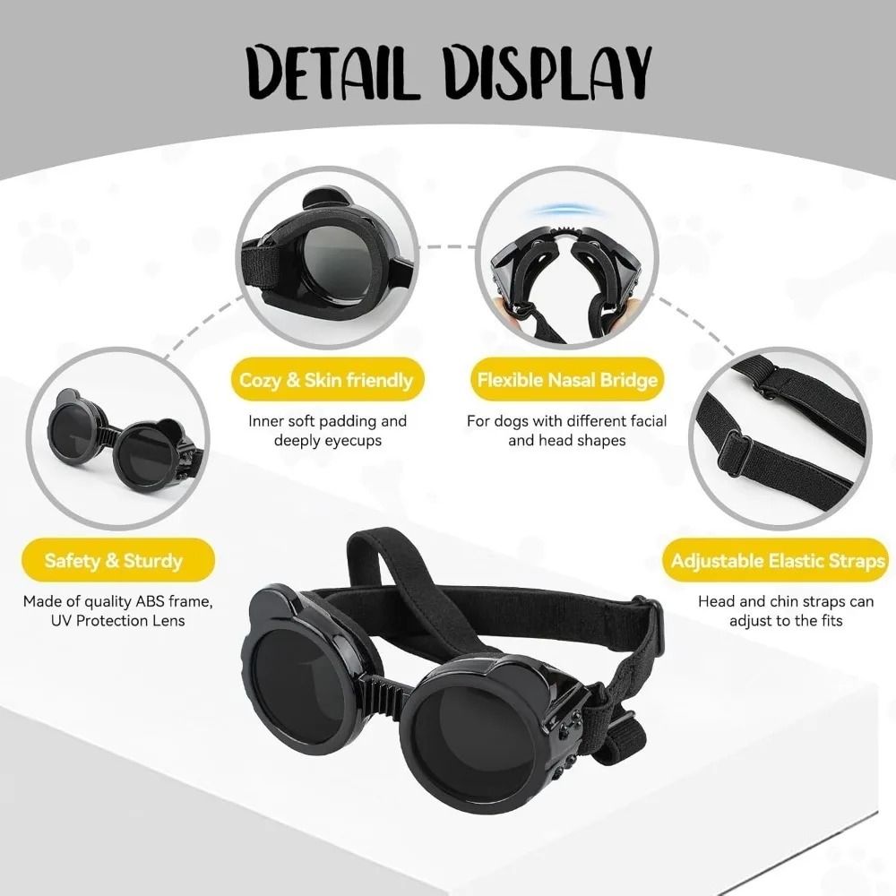 AdventureShield Dog Goggles Waterproof Windproof Pet Sunglasses For Small Dogs 6