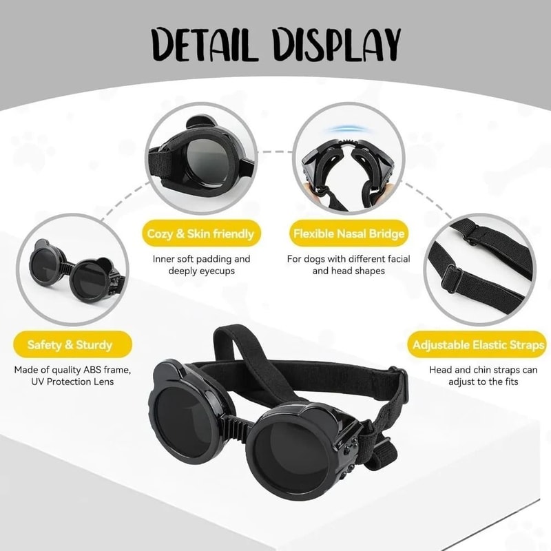 AdventureShield Dog Goggles Waterproof Windproof Pet Sunglasses For Small Dogs 6