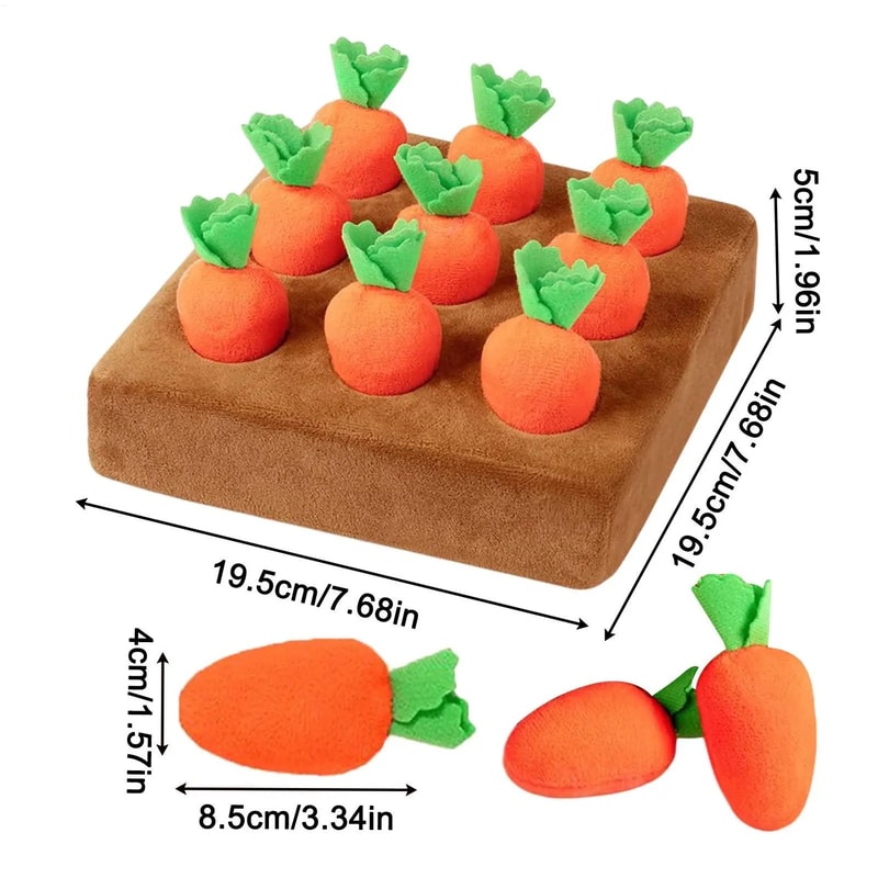 SniffFun Carrot Dog Snuffle Mat Interactive Puzzle Feeding Toy 2
