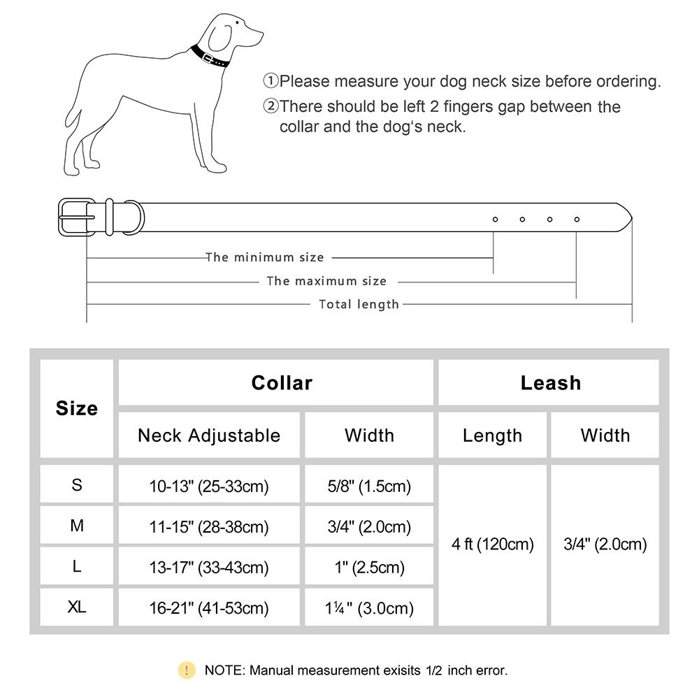 Soft Padded Dog Collar Leash Set Adjustable PU Leather Lead For Small And Medium Dogs 18
