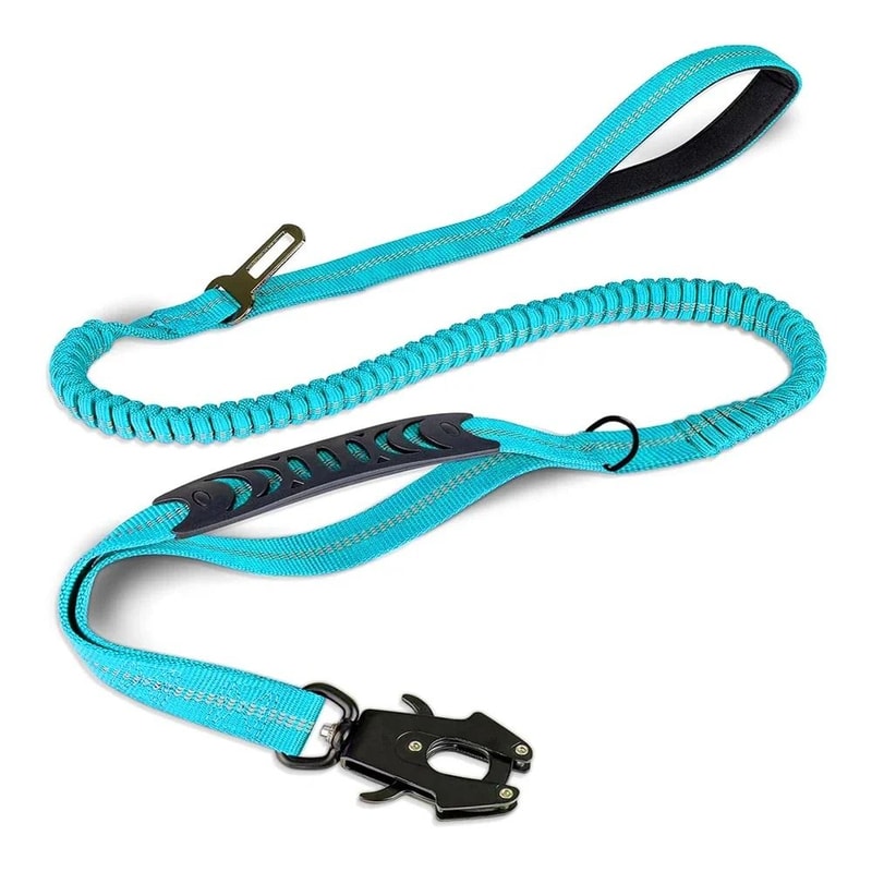 Heavy Duty Tactical Dog Leash Reflective Shock Absorbing Bungee Leash With Car Seatbelt 7