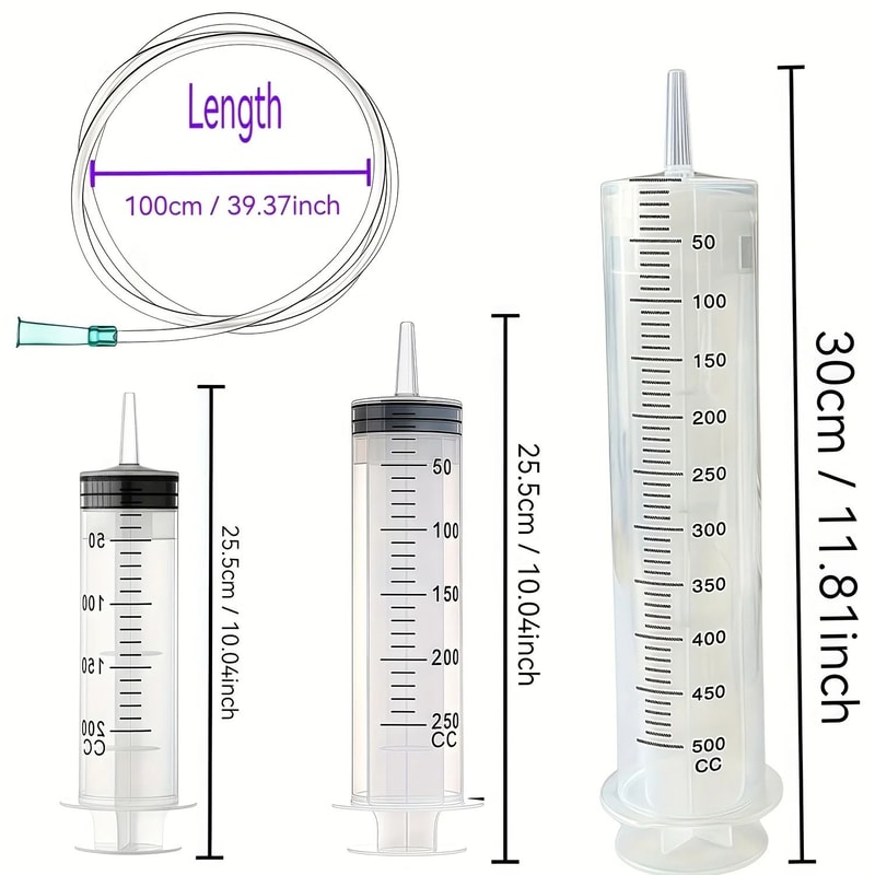 Portable Fluid Transfer Syringe Kit Car Water Suction And Injection Tool Set 8