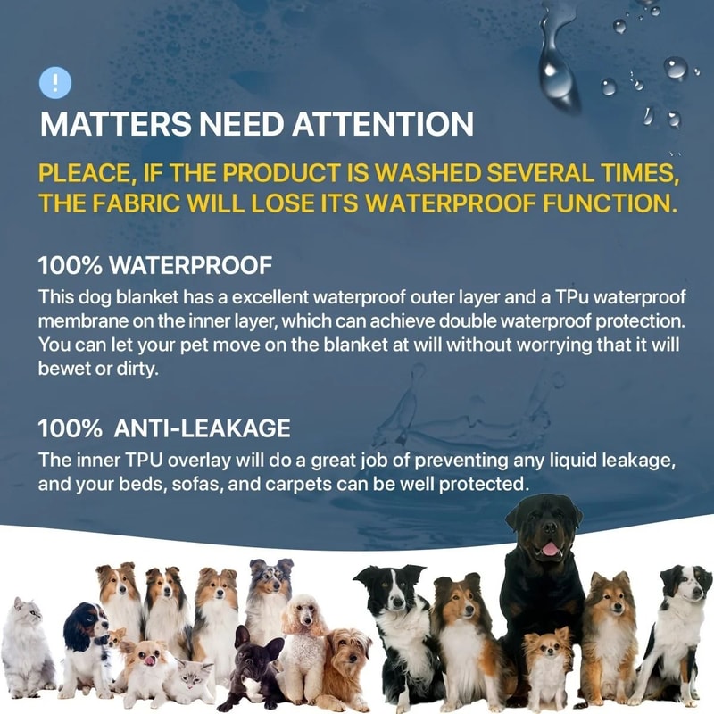 Double Sided Waterproof Dog Bed Cover Reversible Pet Blanket Sofa And Furniture Protector 6