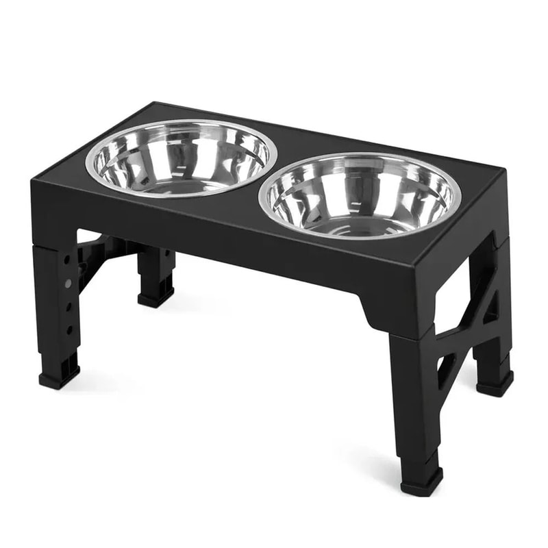 Adjustable Elevated Dog Feeder With Double Stainless Steel Food And Water Bowls 2