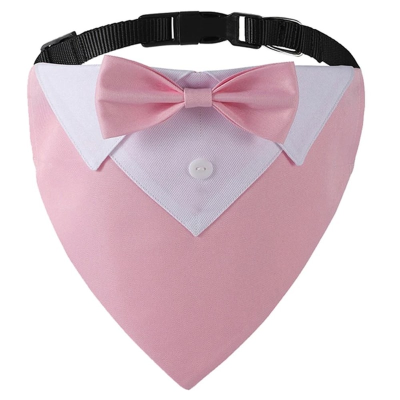 Formal Dog Bow Tie Collar Adjustable Tuxedo Bandana For Weddings And Parties 6