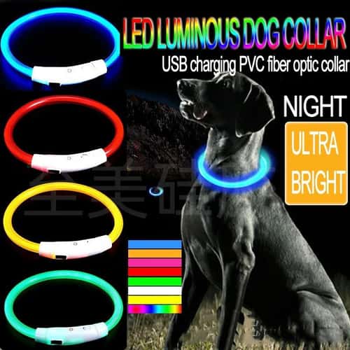 Rechargeable LED Dog Collar Glowing Night Safety Collar for Dogs