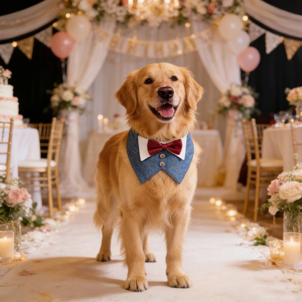 Formal Dog Tuxedo Bandana Collar Adjustable Bow Tie Costume For Weddings And Parties 8