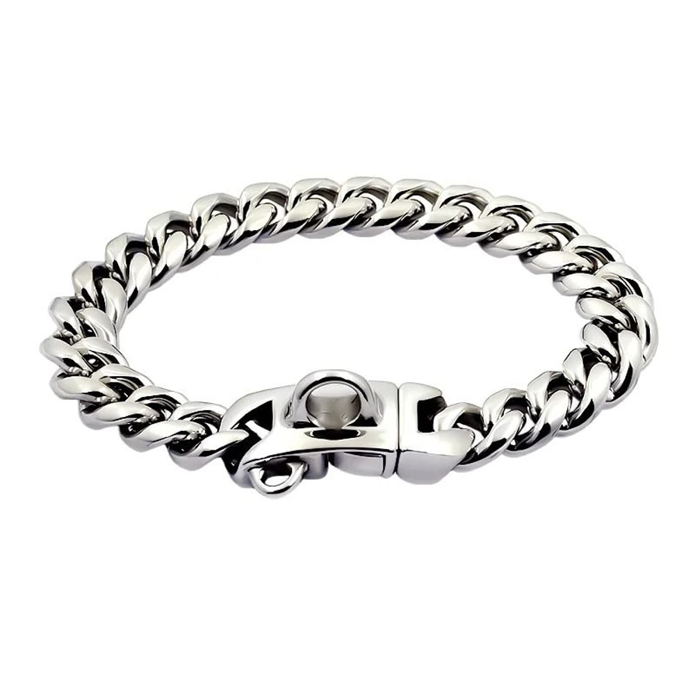 Luxury Metal Dog Collar Stainless Steel Cuban Link Chain Collar For Small Medium And Large Dogs 2