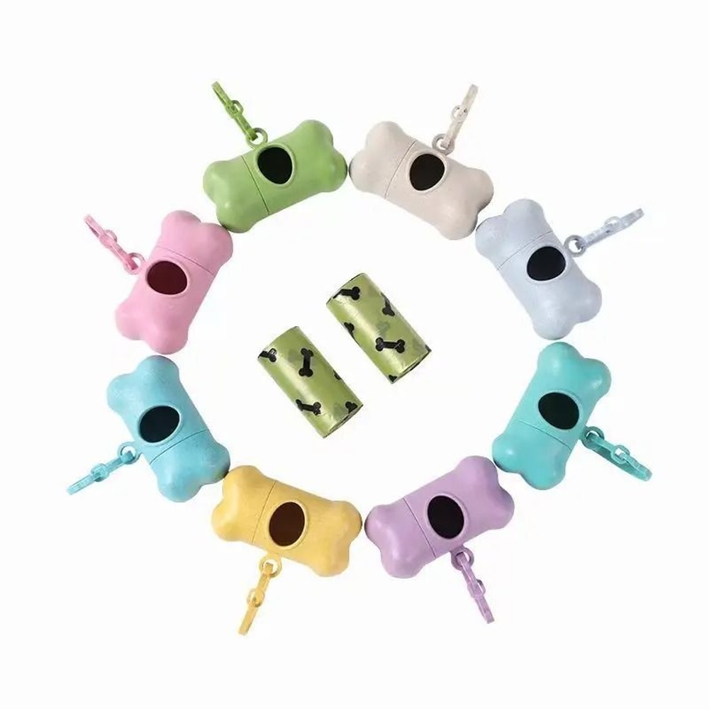 Portable Bone Shaped Pet Waste Bag Dispenser With Clip For Dog Walking 8
