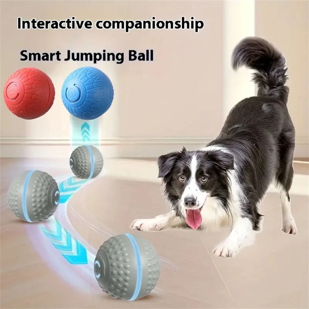 Smart Interactive Dog Toy Ball USB Rechargeable Automatic Rolling And Bouncing Chew Toy 0
