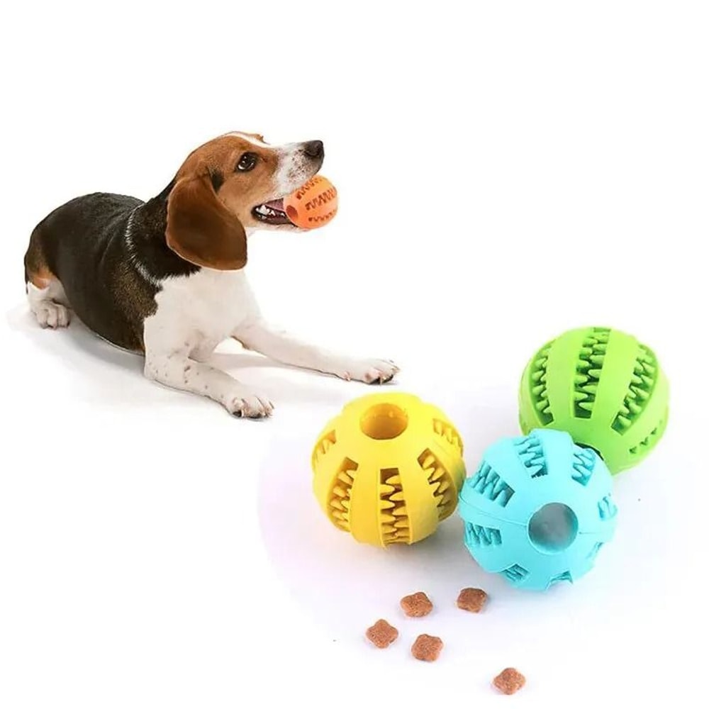 Interactive Treat Dispensing Dog Toy Ball Bite Resistant Chew And Teeth Cleaning Toy 8