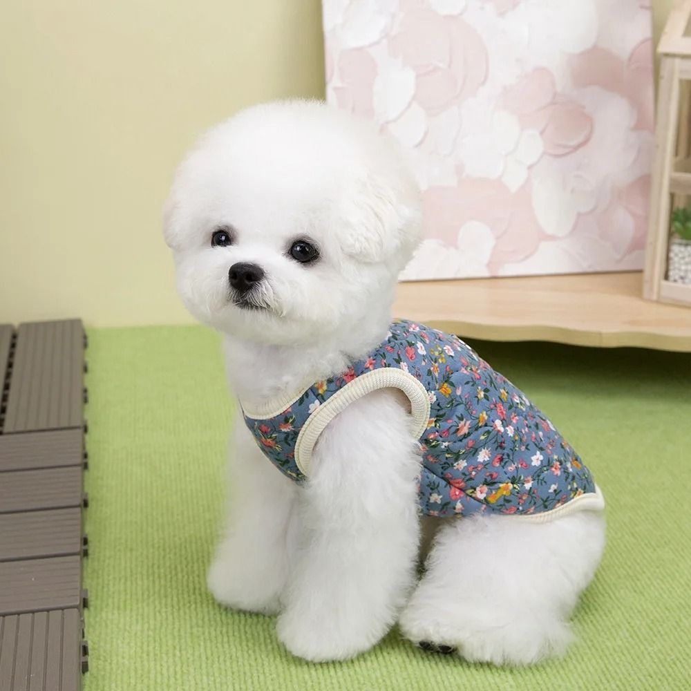 Floral Fleece Dog Vest Winter Jacket For Small Dogs Warm Pet Clothing 8
