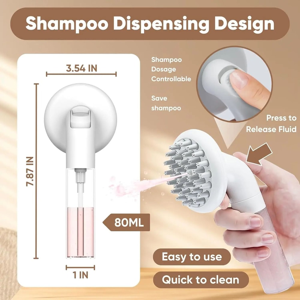 3 In 1 Silicone Dog Bath Brush Pet Shampoo Massage And Grooming Brush 4