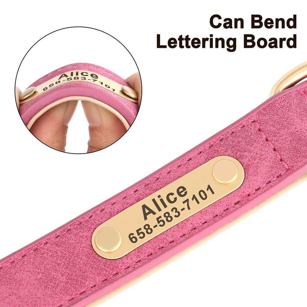 Personalized PU Leather Dog Collar With Custom Engraved Nameplate For Small Medium And Large Dogs 28