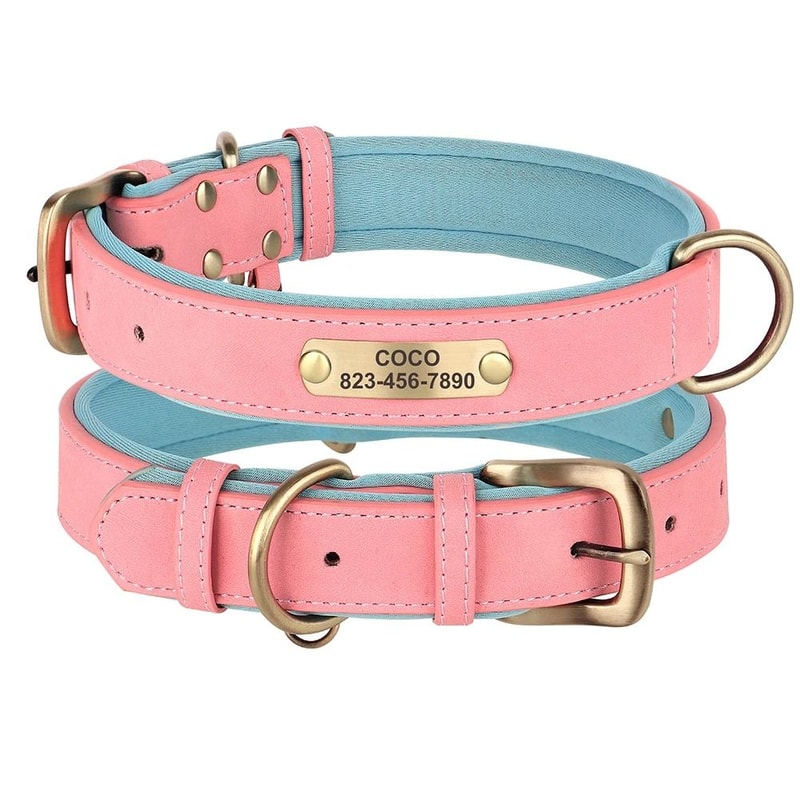 Personalized PU Leather Dog Collar With Custom Engraved Nameplate For Small Medium And Large Dogs 9