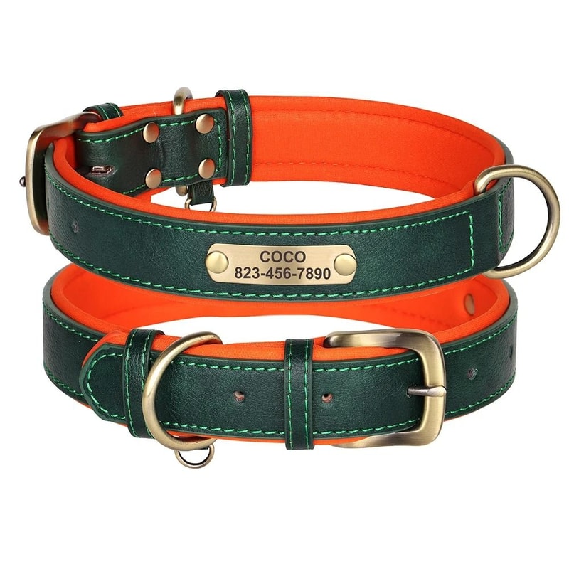 Personalized PU Leather Dog Collar With Custom Engraved Nameplate For Small Medium And Large Dogs 12