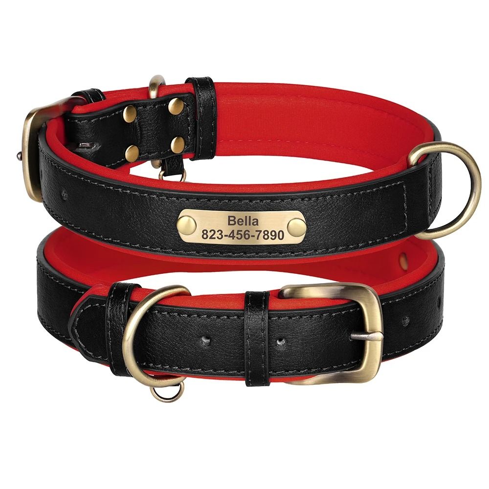 Personalized PU Leather Dog Collar With Custom Engraved Nameplate For Small Medium And Large Dogs 13