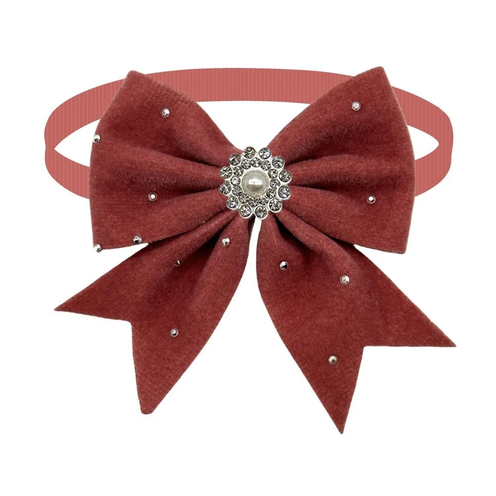 Adjustable Diamond Dog Bow Ties Plush Pet Grooming Accessories For Dogs And Cats 2