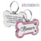 Custom Glitter Pet ID Tag Double Sided Bone Name Pendant For Dogs And Cats 3