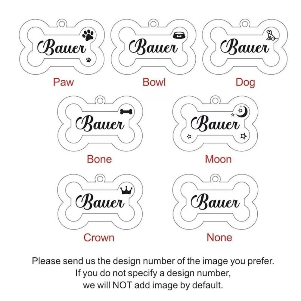 Custom Glitter Pet ID Tag Double Sided Bone Name Pendant For Dogs And Cats 9