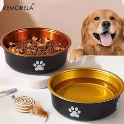 anti slip stainless steel dog feeding bowl and water dish for small medium and large dogs