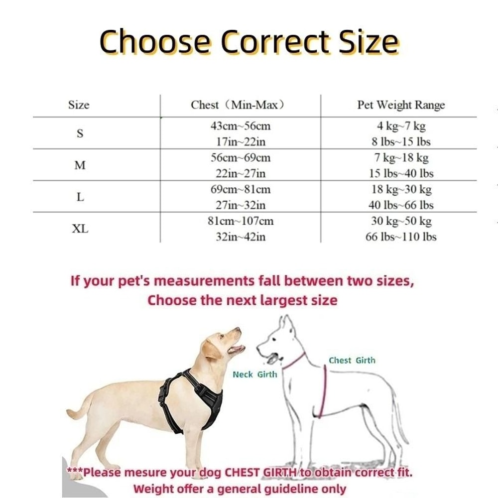 Heavy Duty No Pull Dog Harness Reflective Pet Vest With Control Handle 11