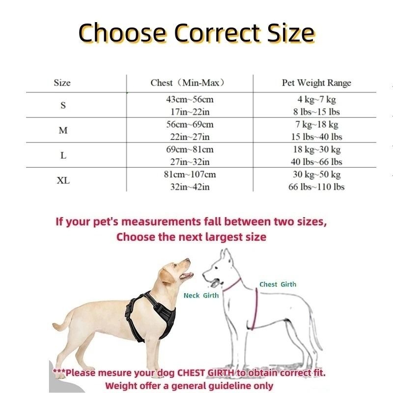 Heavy Duty No Pull Dog Harness Reflective Pet Vest With Control Handle 11