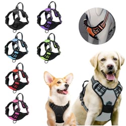 heavy duty no pull dog harness reflective pet vest with control handle