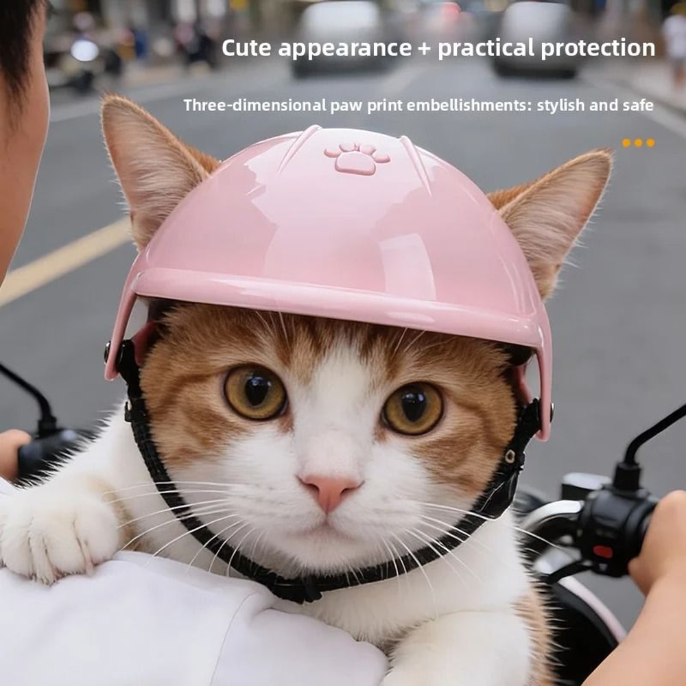Pink Pet Motorcycle Helmet For Dogs And Cats Outdoor Sports Headwear 0