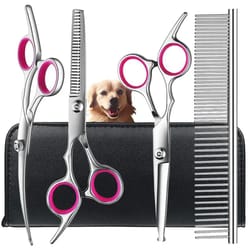 4pcs pet grooming scissors set safe round tip dog grooming shears for precision trimming