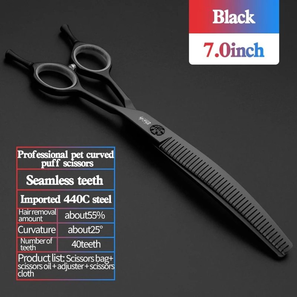 Professional 7 Inch JP440C Pet Grooming Scissors Curved Fishbone Thinning Shears 4