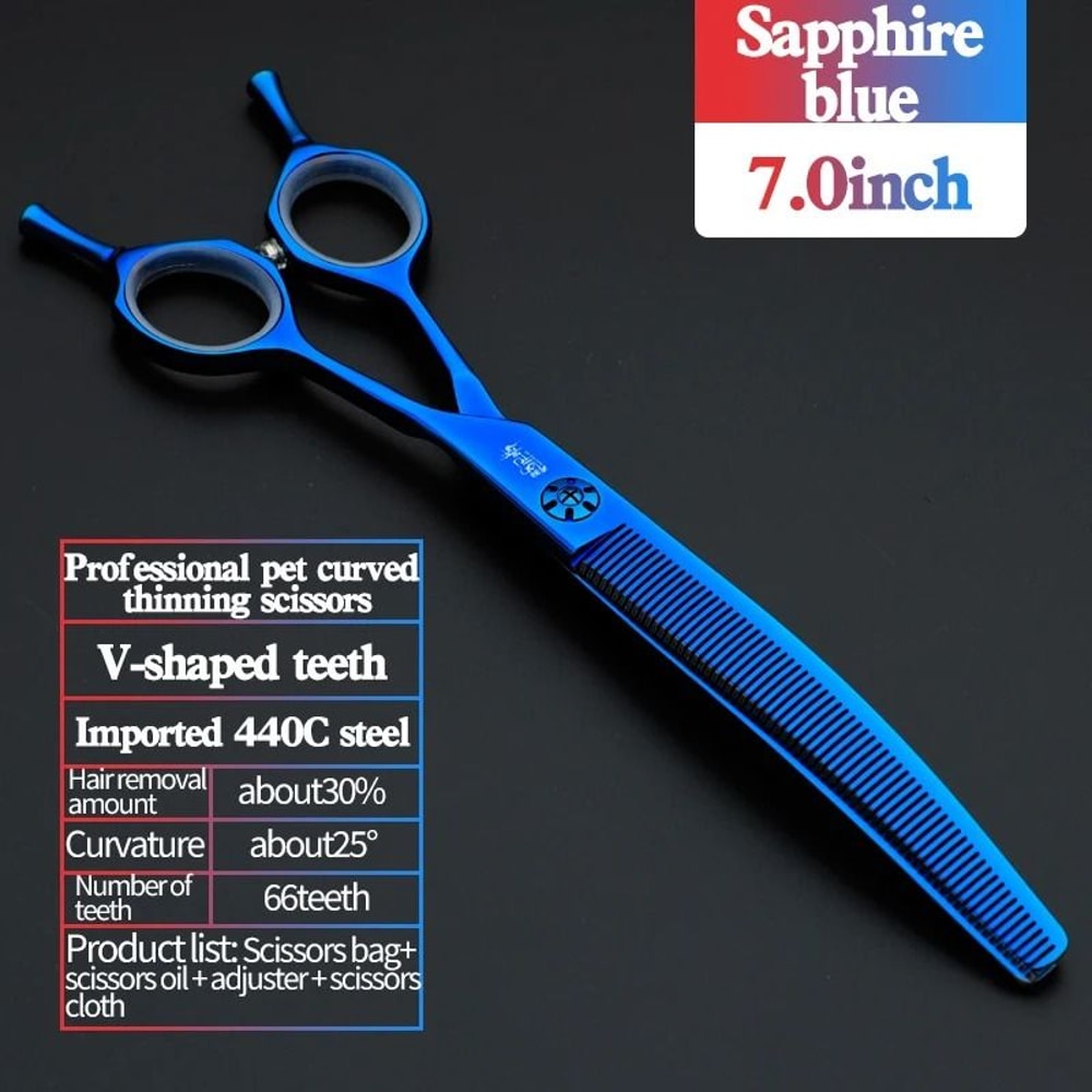 Professional 7 Inch JP440C Pet Grooming Scissors Curved Fishbone Thinning Shears 3