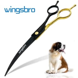 professional curved dog grooming scissors 7.5 inch stainless steel pet hair cutting shears