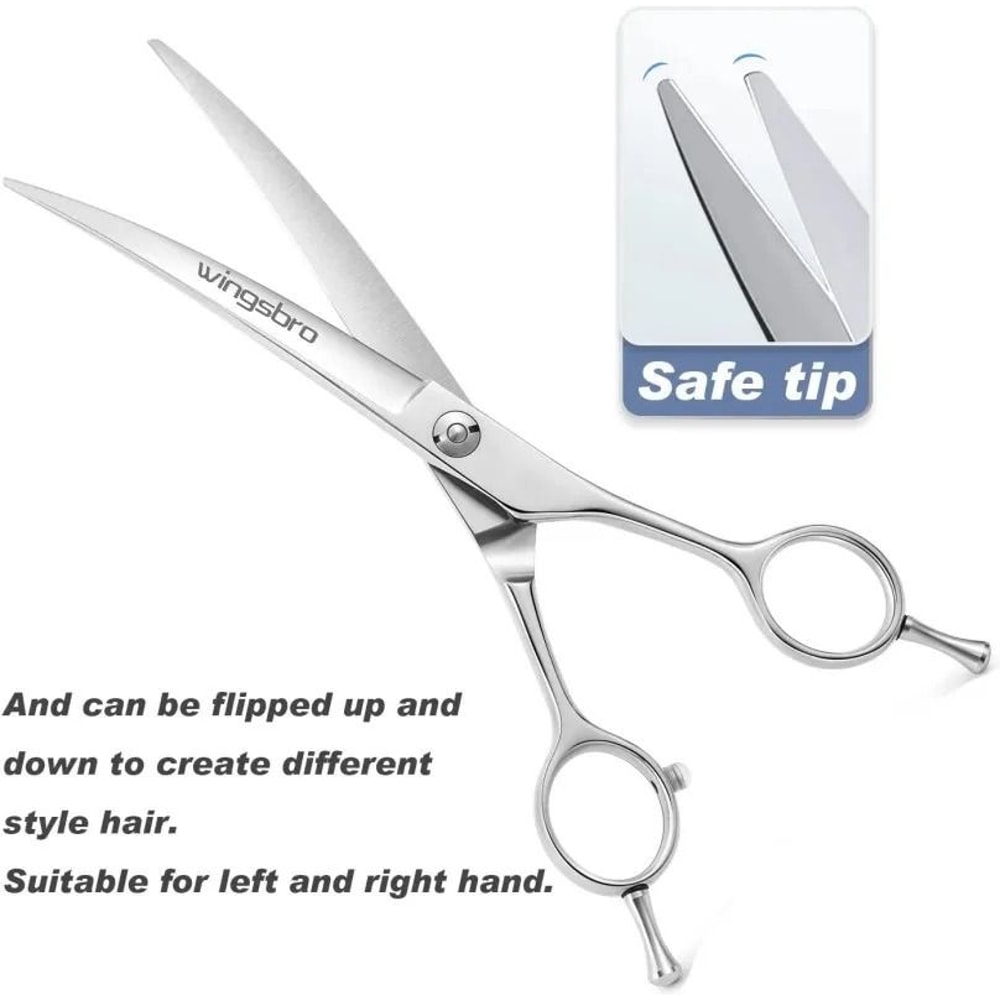 Professional Curved Dog Grooming Scissors 75 Inch Stainless Steel Pet Hair Cutting Shears 3