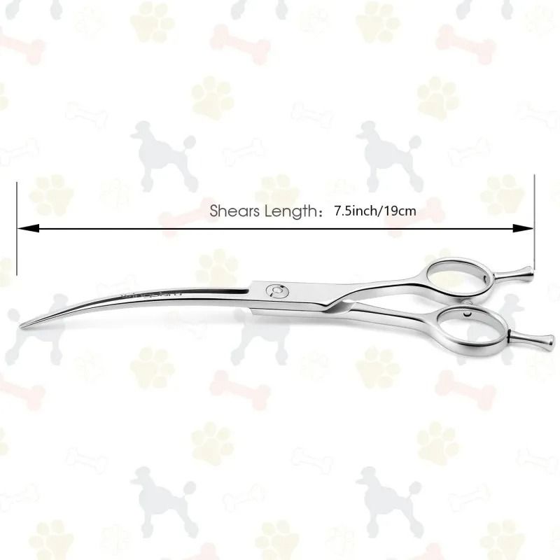 Professional Curved Dog Grooming Scissors 75 Inch Stainless Steel Pet Hair Cutting Shears 2