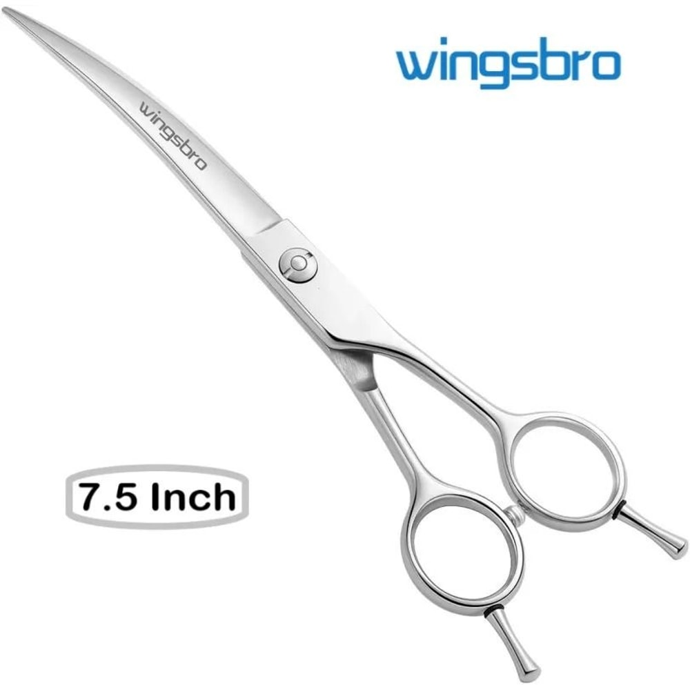 Professional Curved Dog Grooming Scissors 75 Inch Stainless Steel Pet Hair Cutting Shears 7