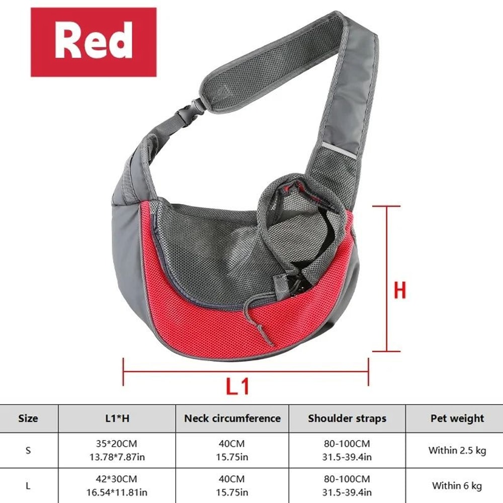 Portable Breathable Dog Sling Carrier Backpack Travel Crossbody Bag For Small Pets 5