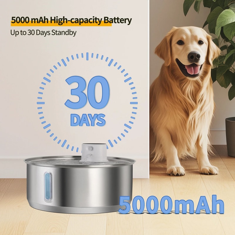 8L Automatic Stainless Steel Pet Water Fountain Smart Sensor Drinking Dispenser For Dogs And Cats 6