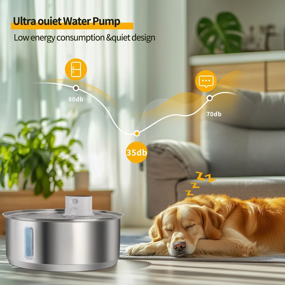 8L Automatic Stainless Steel Pet Water Fountain Smart Sensor Drinking Dispenser For Dogs And Cats 7