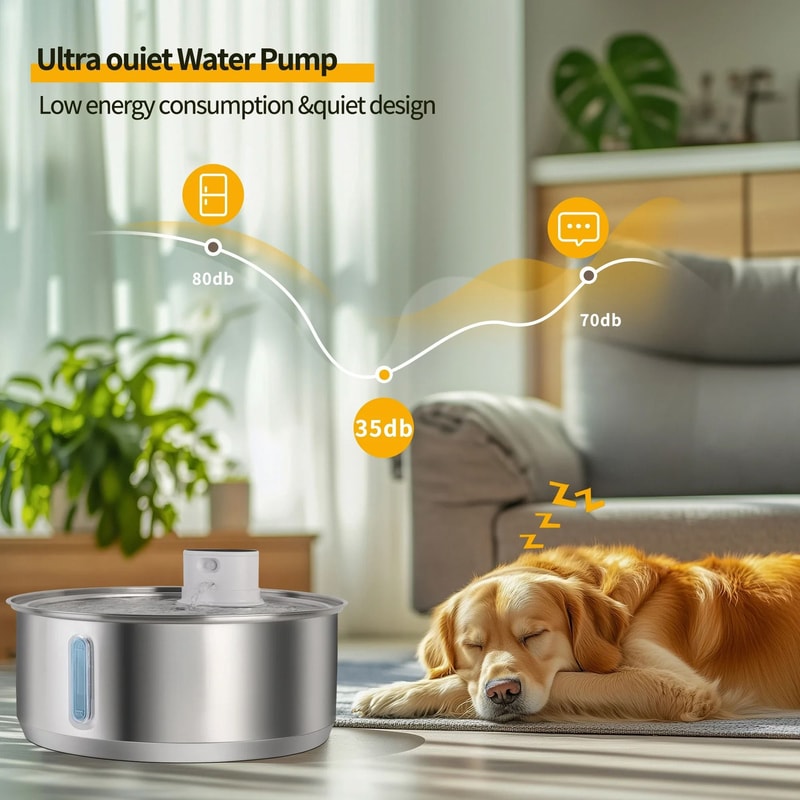 8L Automatic Stainless Steel Pet Water Fountain Smart Sensor Drinking Dispenser For Dogs And Cats 7