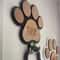 Custom Wooden Dog Leash Hanger Paw Print Wall Hook For Collars And Pet Accessories 5