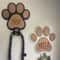 Custom Wooden Dog Leash Hanger Paw Print Wall Hook For Collars And Pet Accessories 7